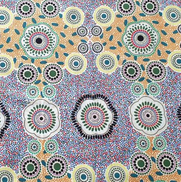 ECRU MEETING PLACES Aborigines Stoff aus Australien